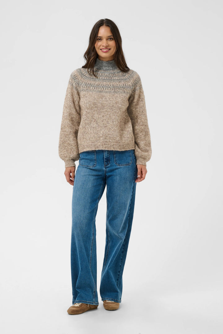 Kaffe Kagerda Knit Pullover | Brown Melange