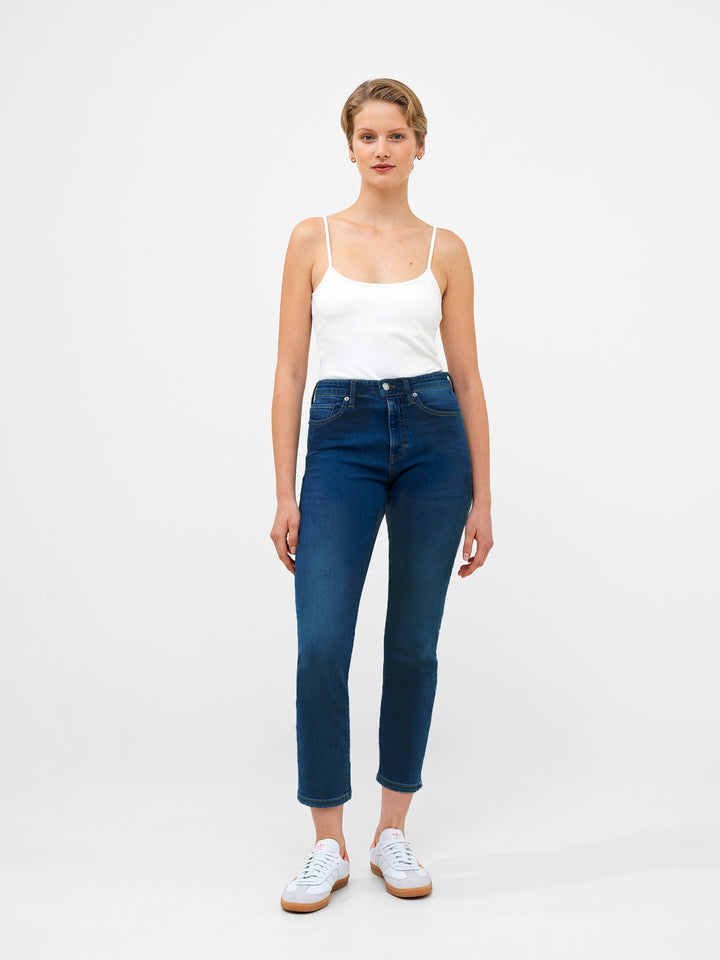 French Connection Stretch Cigarette Ankle Mid Wash Denim