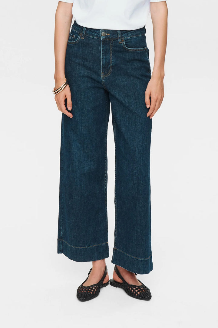 Numph Nuparis Cropped Jeans | Dark Blue