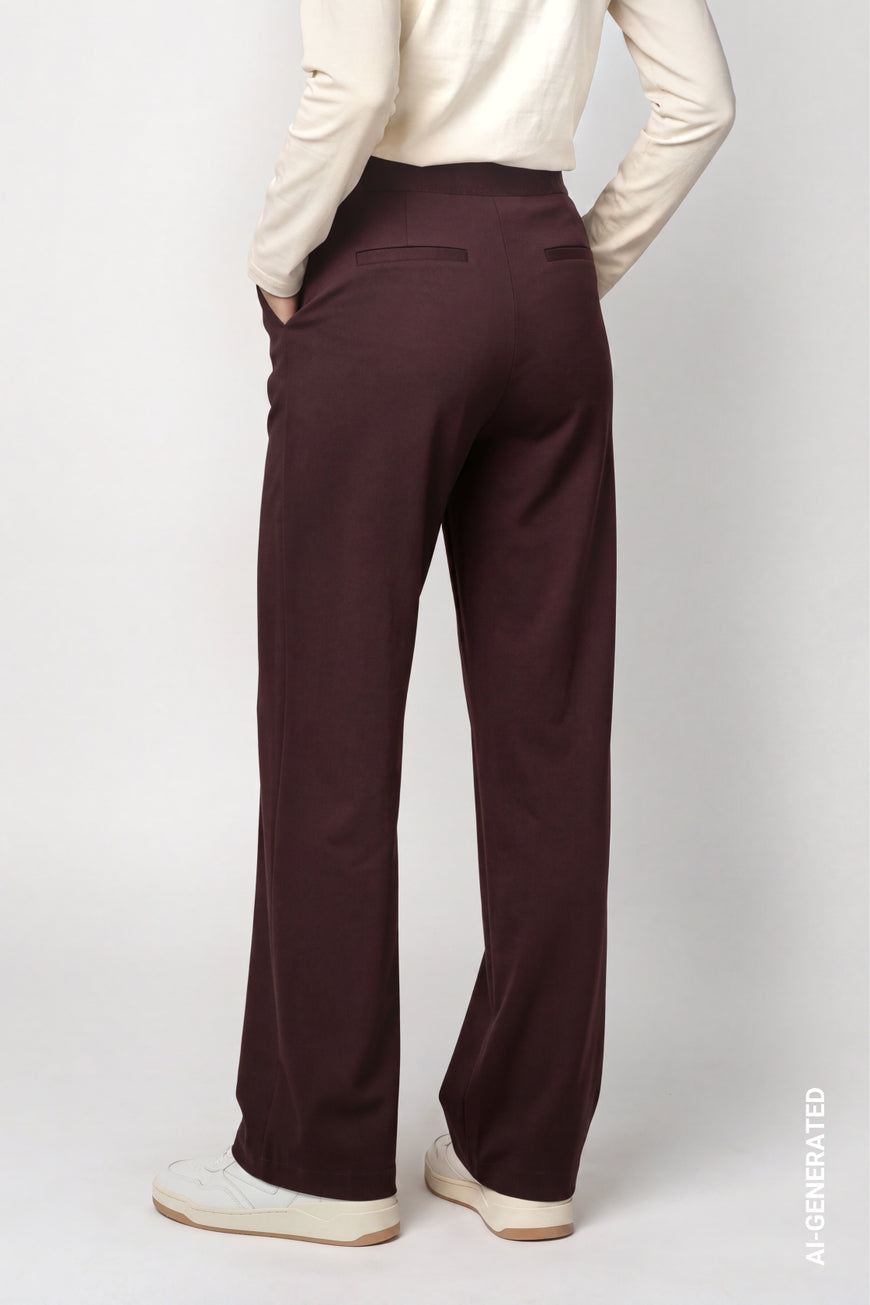 Monari Elastic Lettering Band Pants | Black Coffee