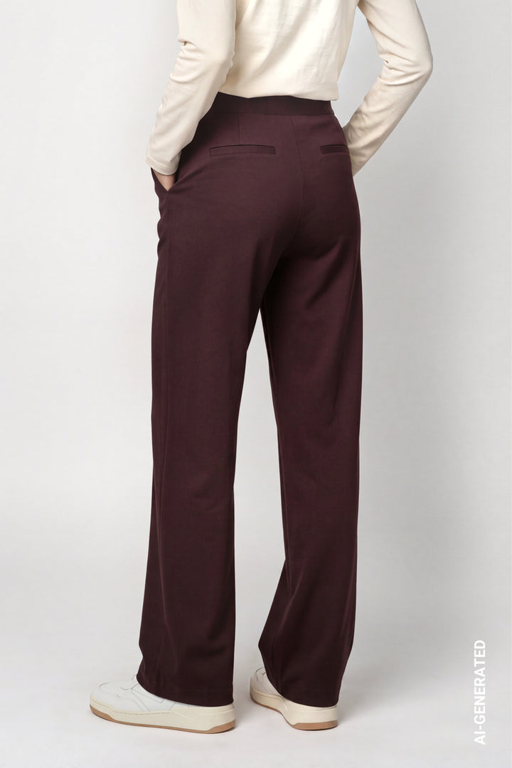 Monari Elastic Lettering Band Pants | Black Coffee