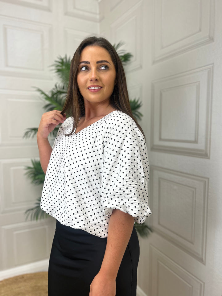 Kaffe KAgwen Blouse Chalk Black Dot