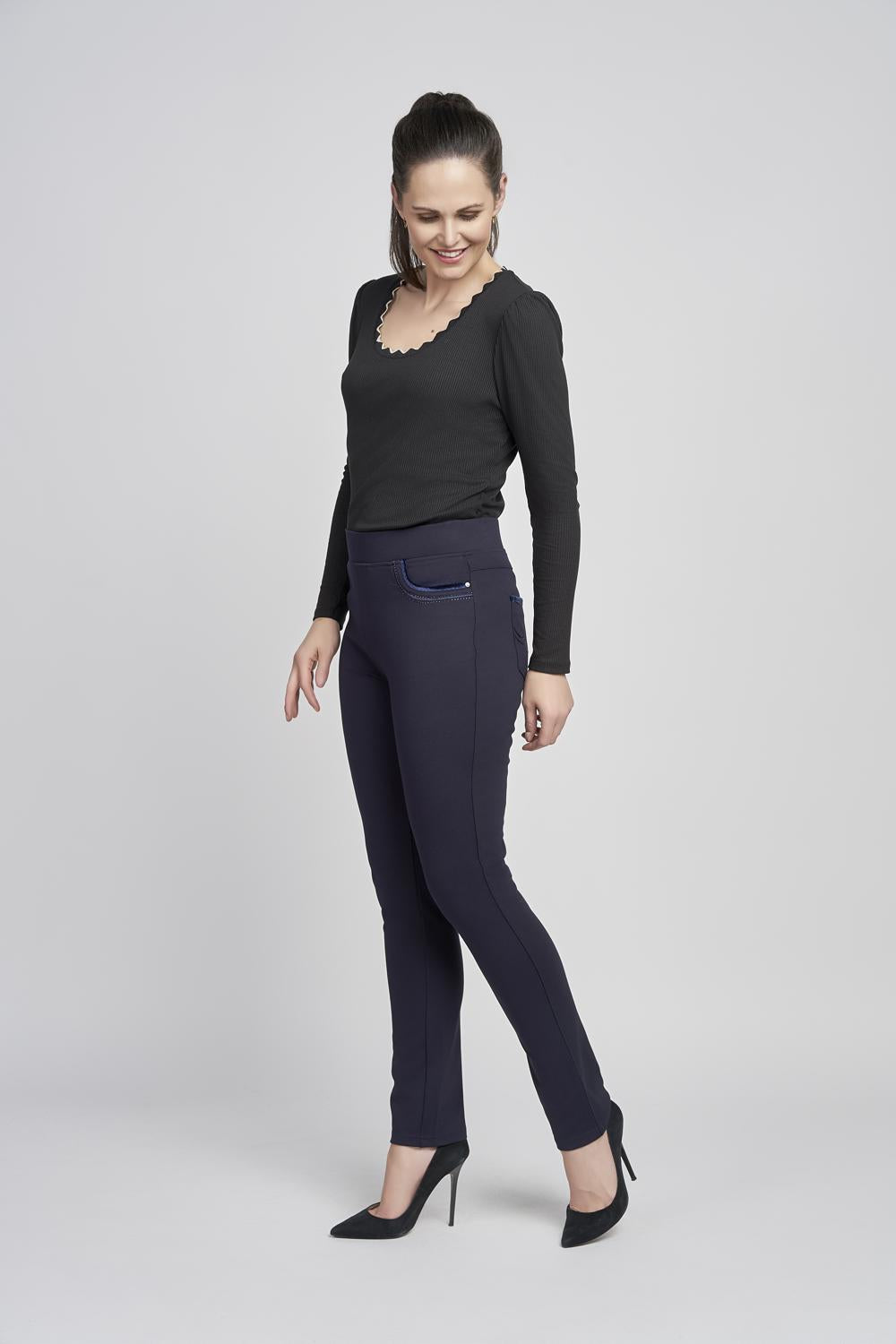 Pinns Navy Ponte Style Jeans | 405T