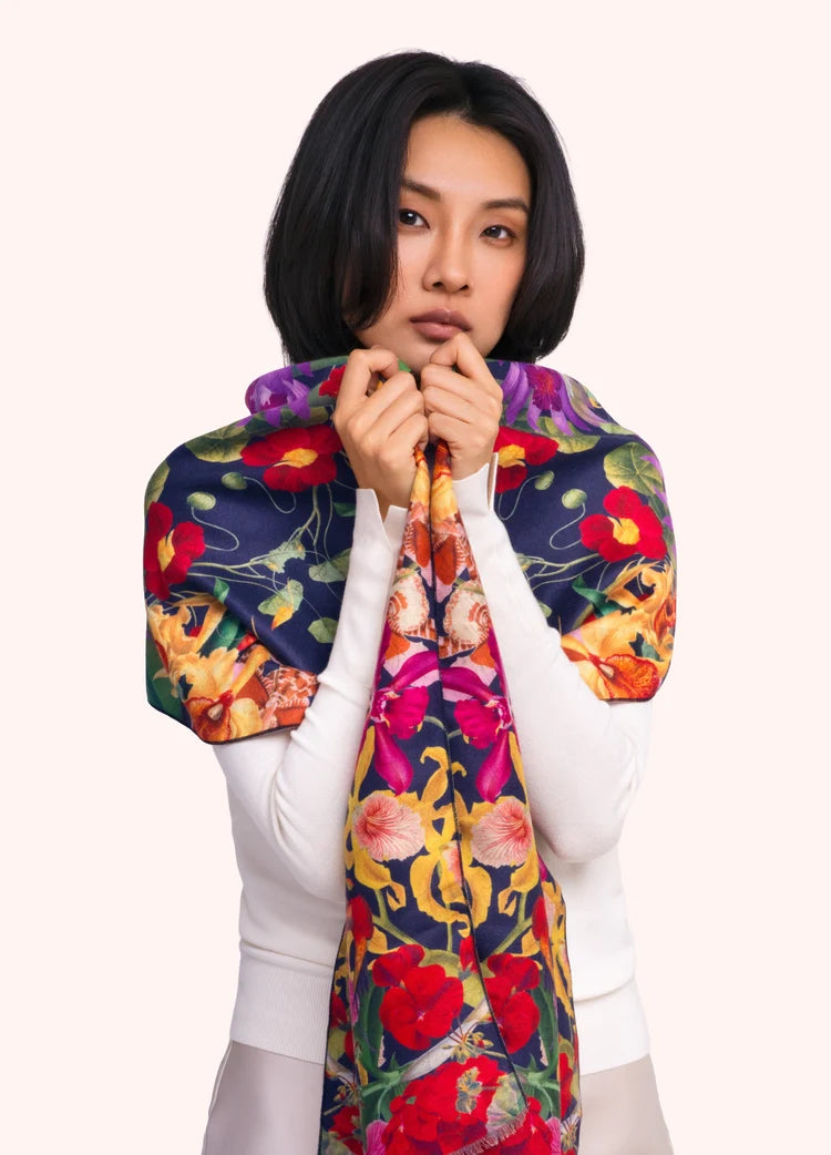 Powder Botanical Kaleidoscope Lux Print Scarf