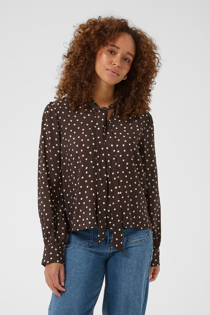 Kaffe Kadotte Coffee Bean Turtledove Blouse