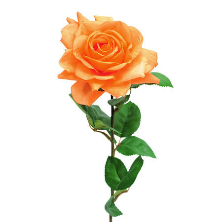 Artificial Chloe Tea Orange Single Rose Stem