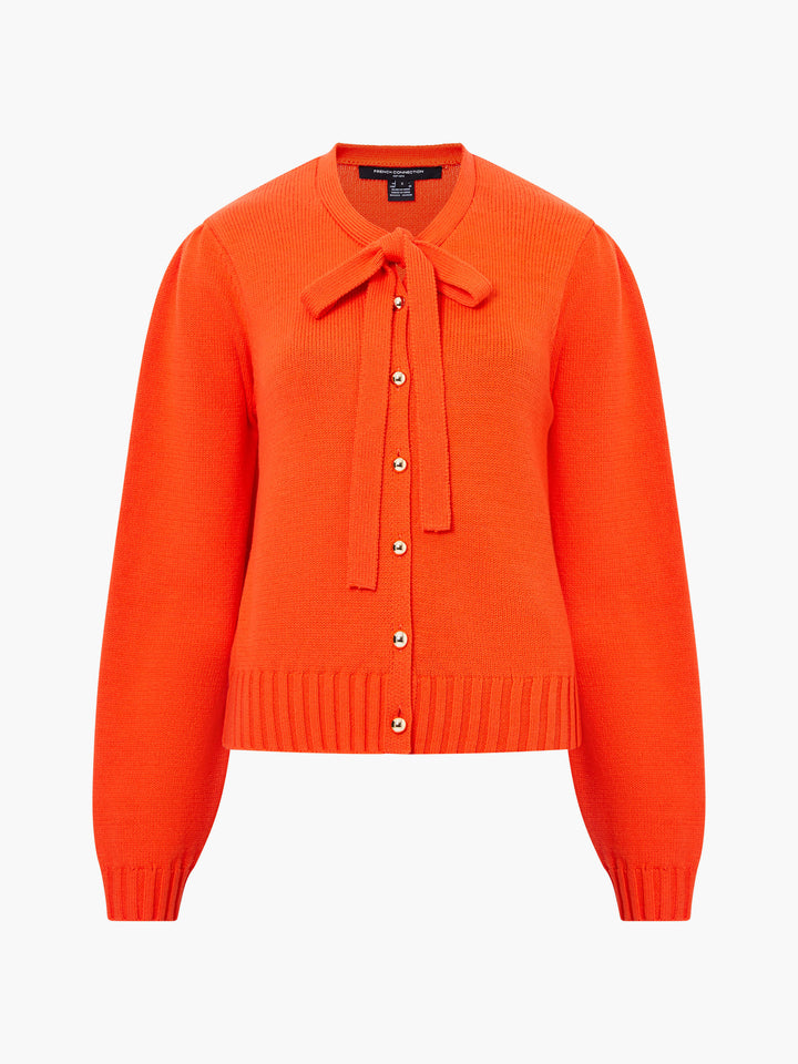 French Connection Varli Long Sleeve Tie Neck Cardigan