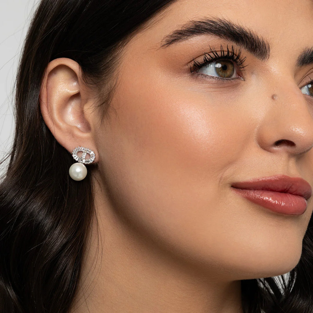 Knight &amp; Day Alma Silver Faux Pearl Earrings