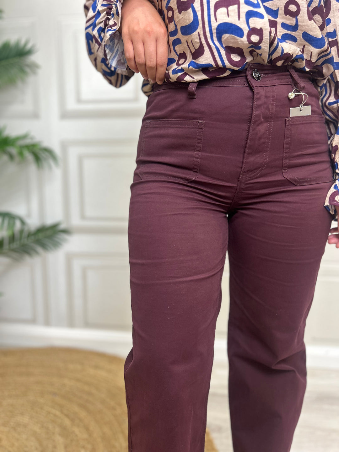 Costa Mani Hepburn Wine Pants