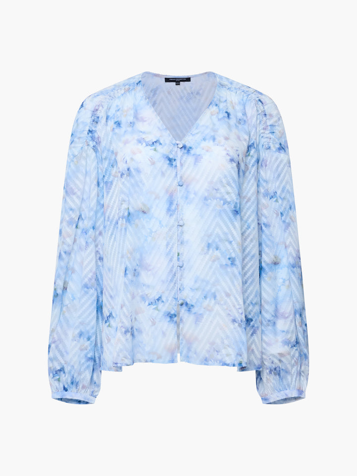 French Connection Blue Daisy Abilene Sleeve Blouse