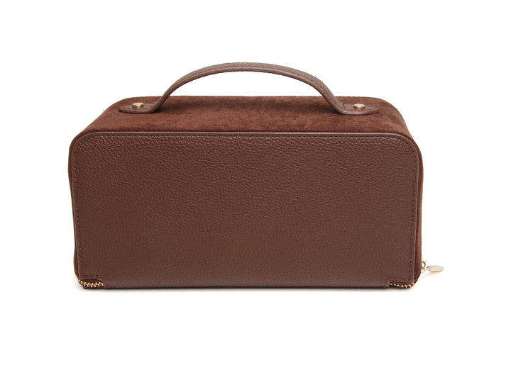Alice Wheeler Suede Kensington Train Case | Chocolate