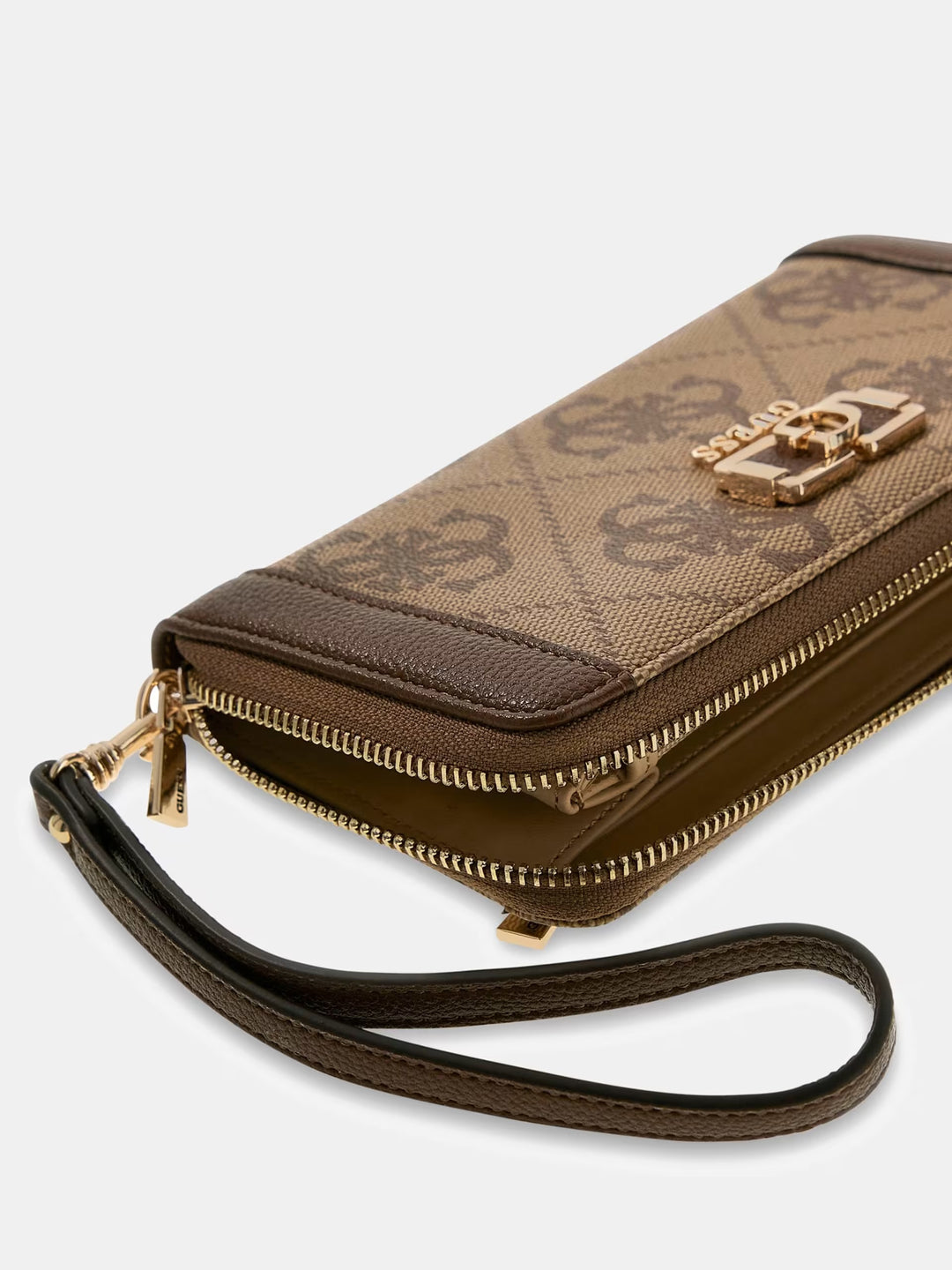 Guess Karnilla Latte Logo Large Zip Around Purse