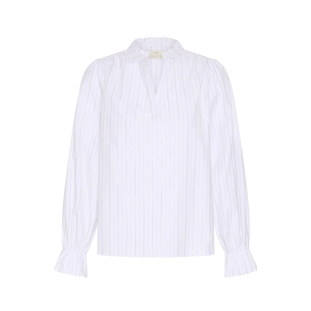 Kaffe Kaellie Blouse | Chalk/Silver Stripe