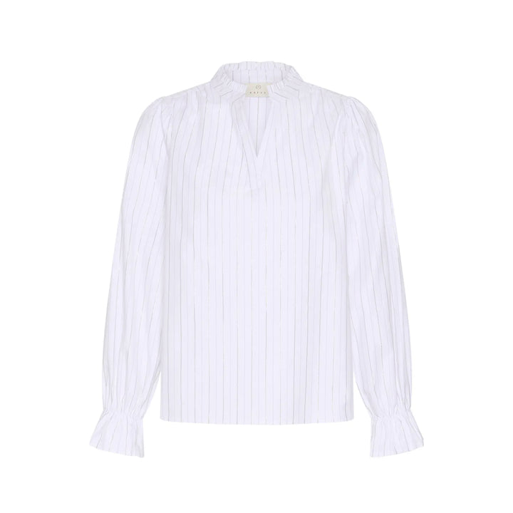 Kaffe Kaellie Blouse | Chalk/Silver Stripe