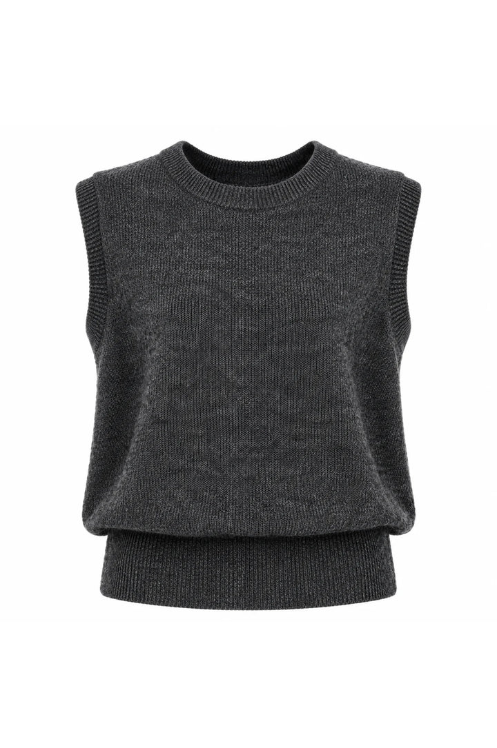 Twins Durango Sleeveless Round Neck Jumper | Dark Grey