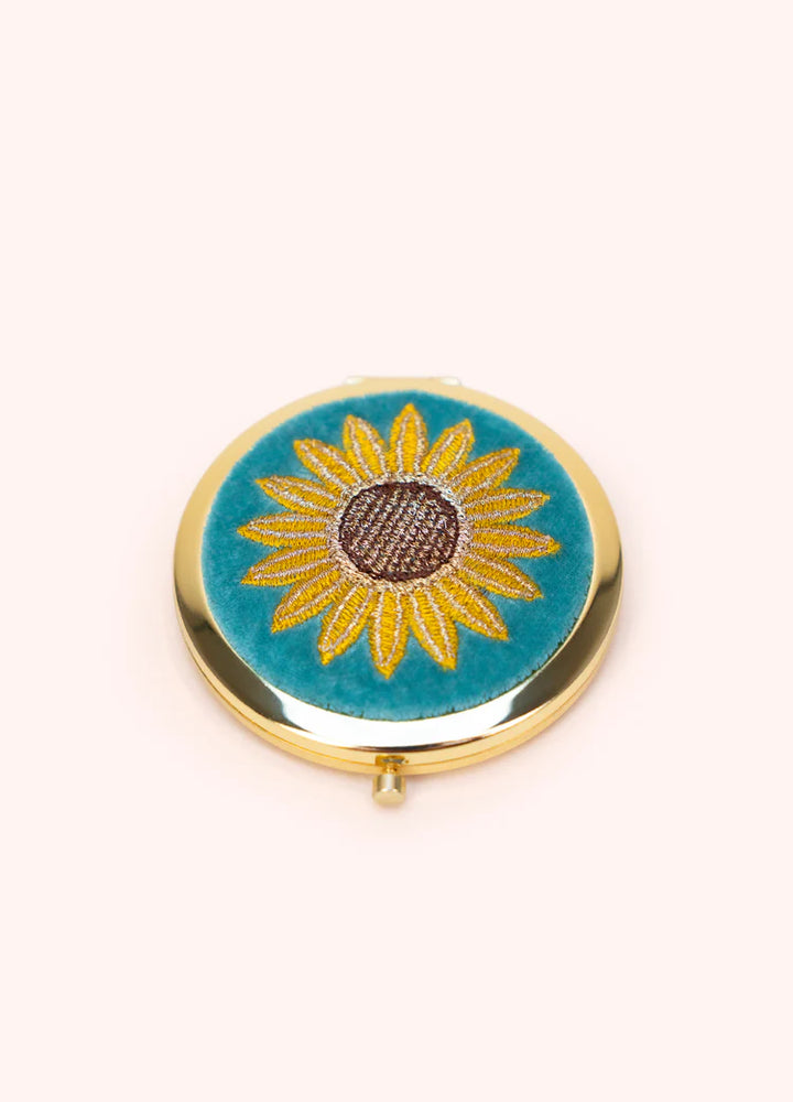 Powder Summer Sunflower Compact Mirror