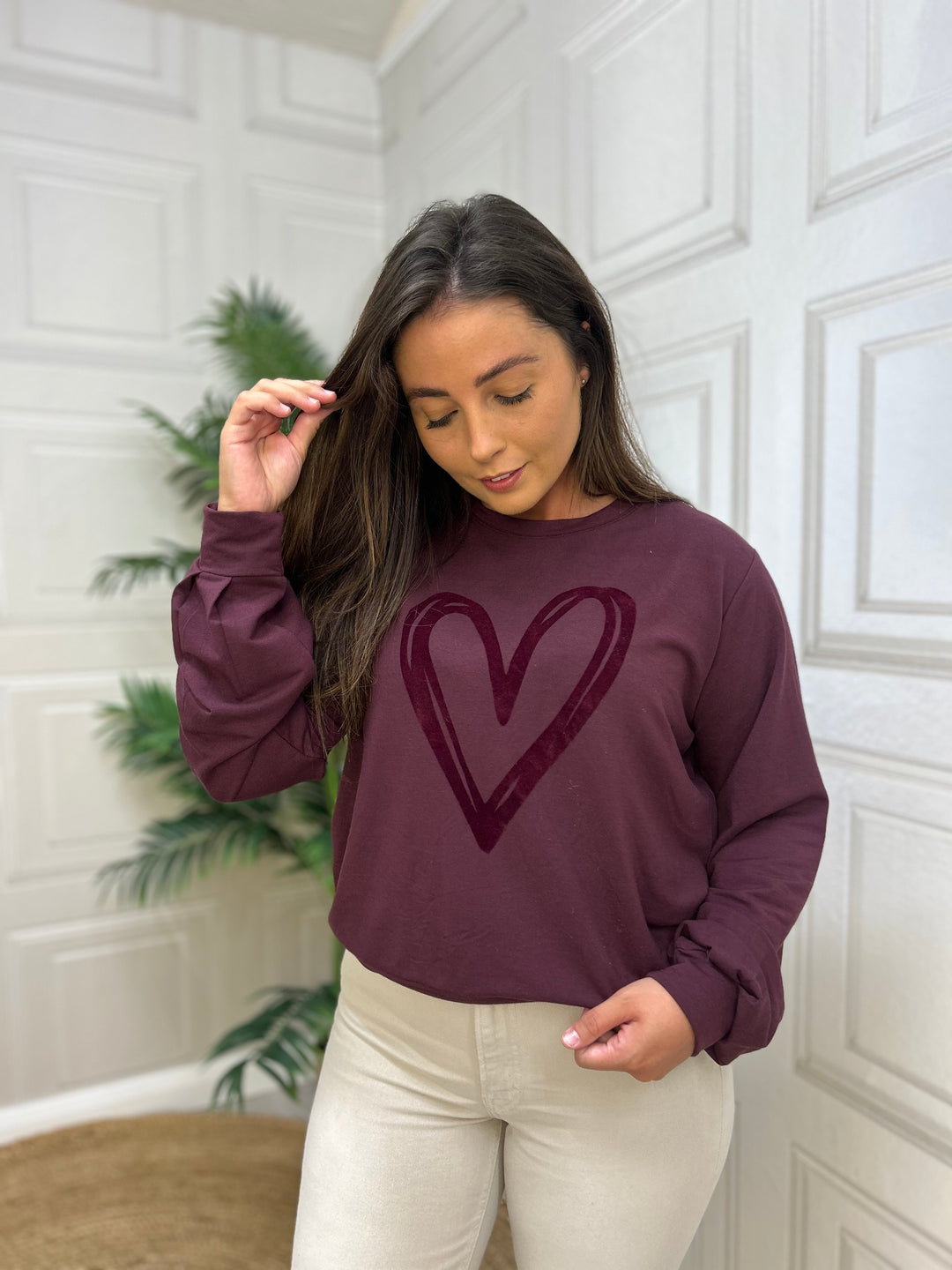 Costa Mani Heart Sweater Wine