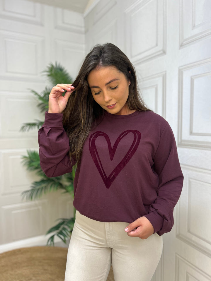 Costa Mani Heart Sweater Wine