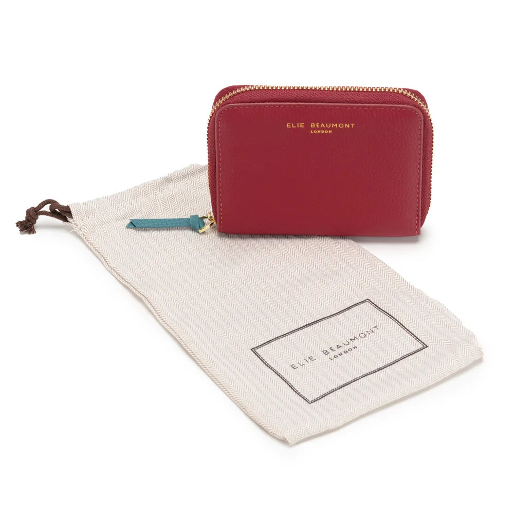 Elie Beaumont Zipper Purse | Wine/Teal