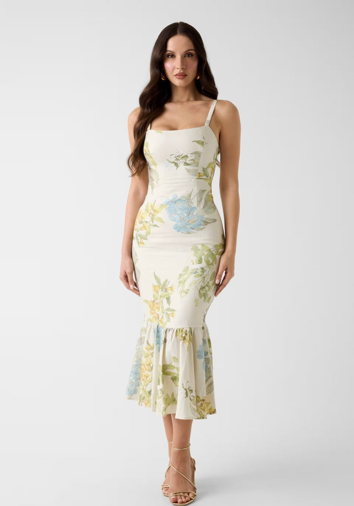 Guess Floral Linen Blend Dress