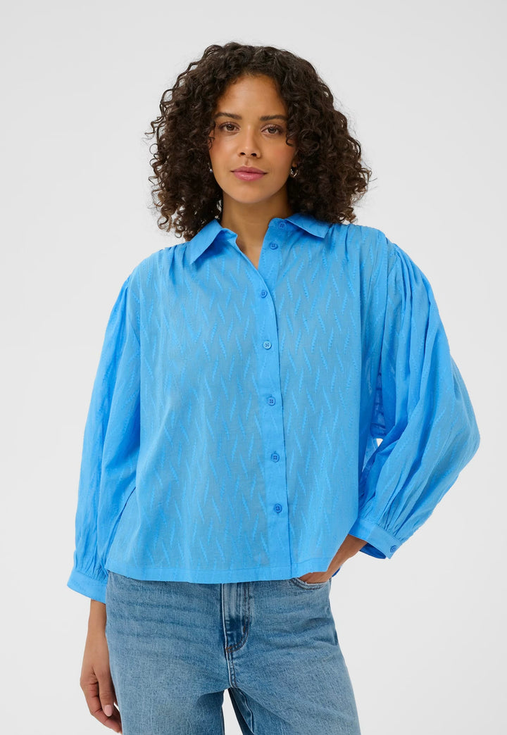 Kaffe KAgabriela V-neck Shirt Azure Blue