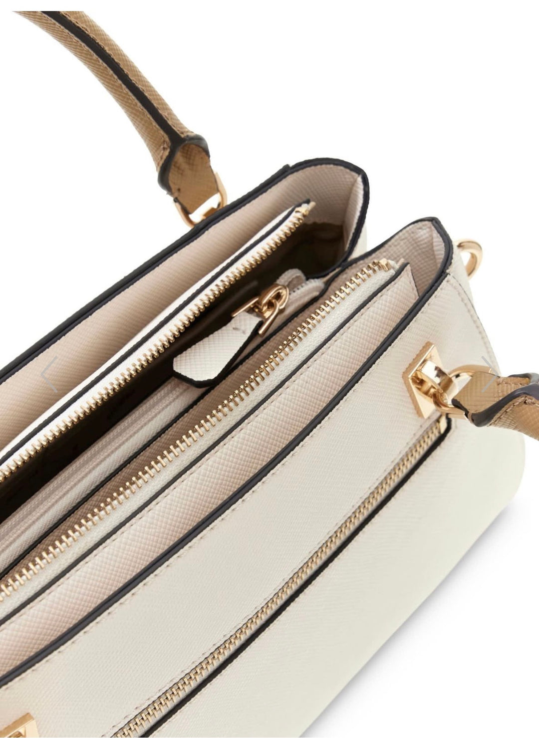 Guess Noelle II Luxury Satchel Off White Beige
