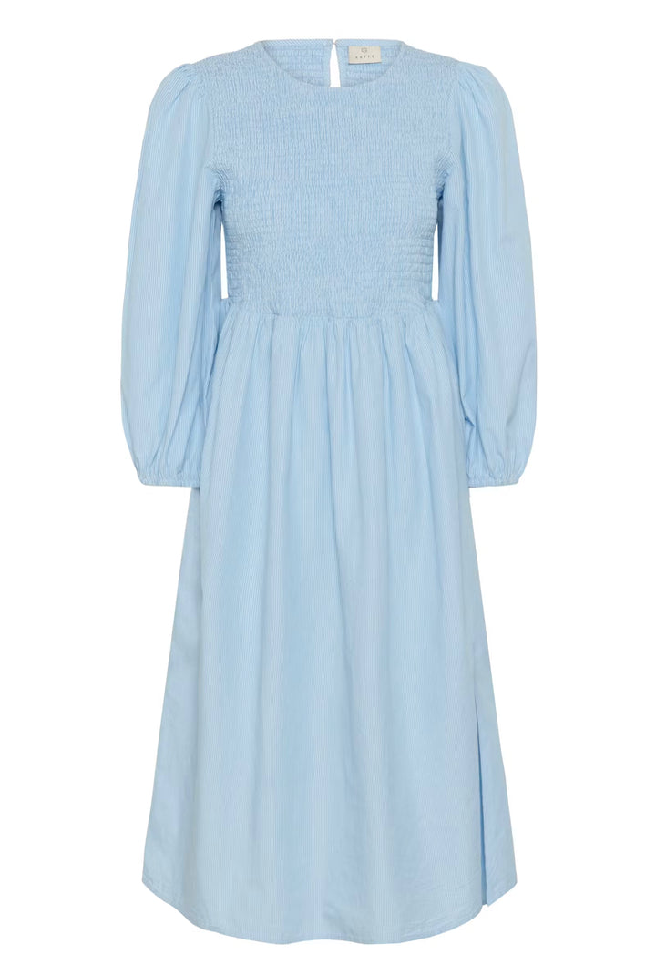 Kaffe KAmona Smock Dress Blue White Stripe