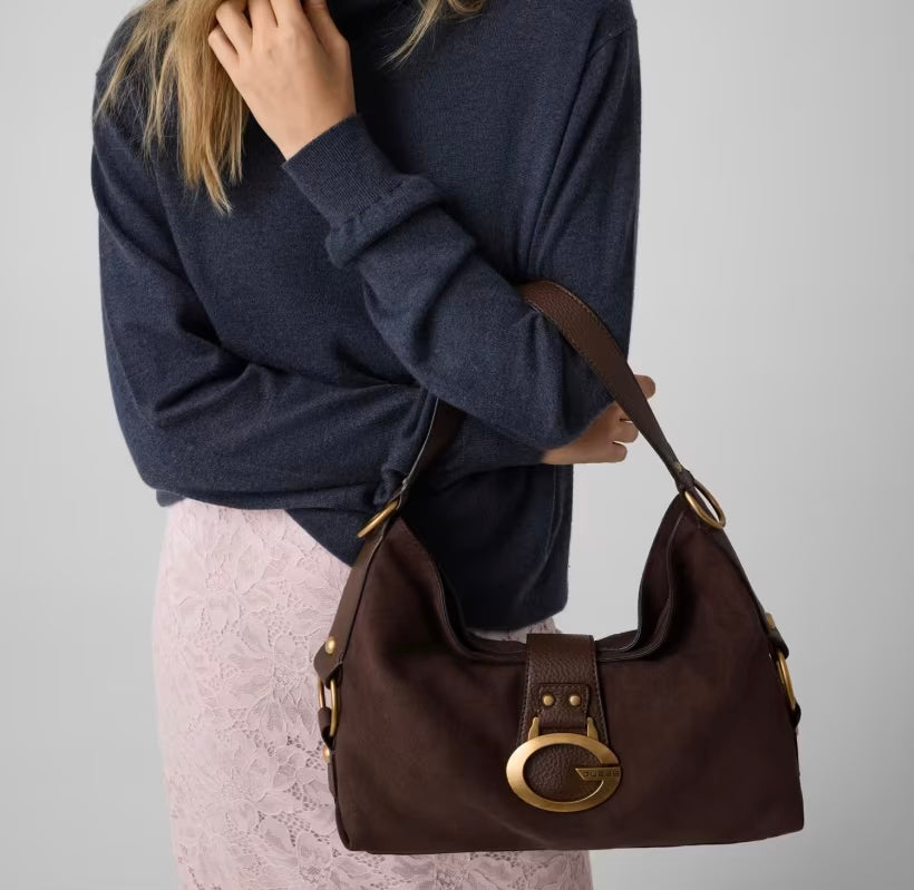 Guess Camden Suede Espresso Handbag
