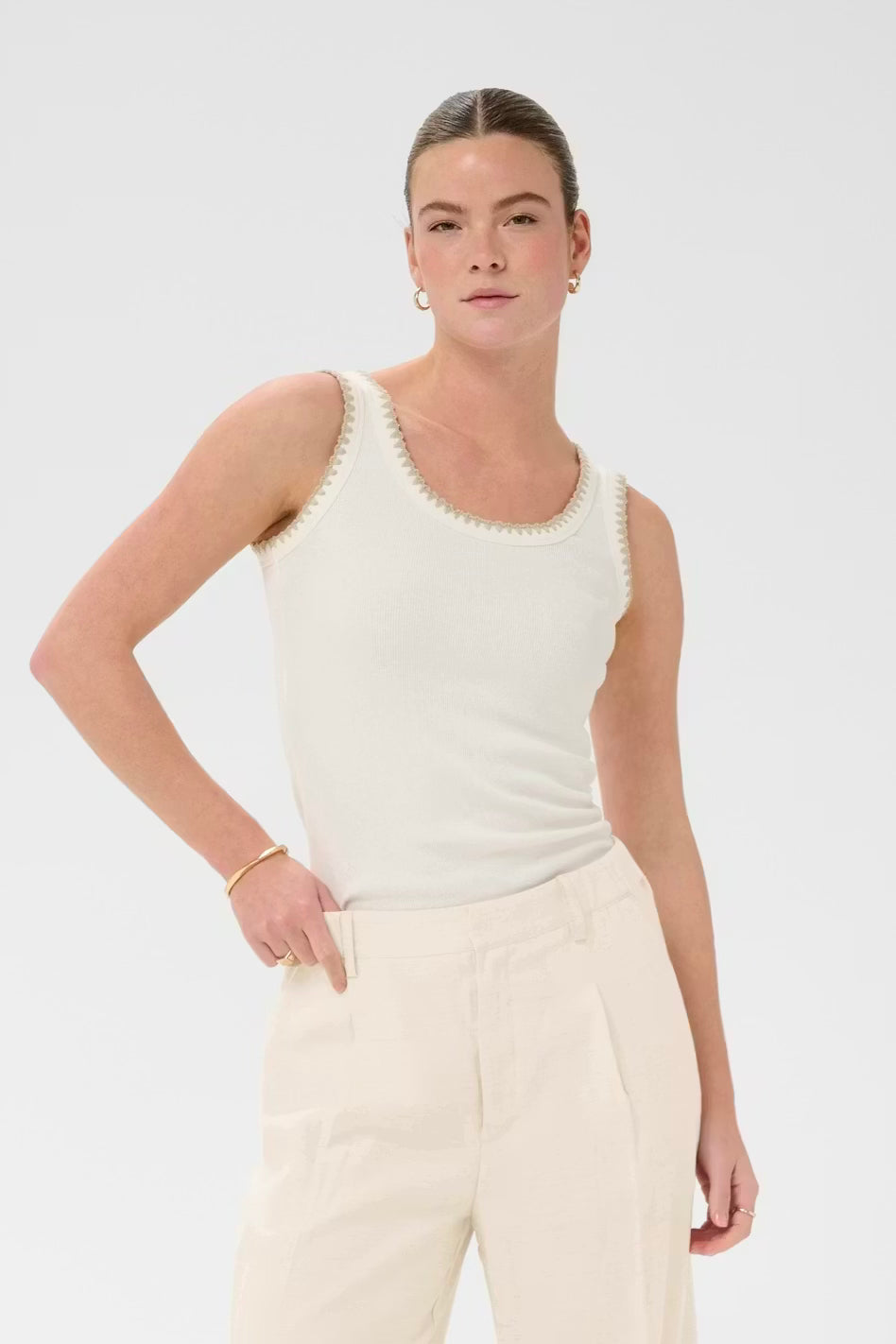 Kaffe Kacarna Top | Chalk