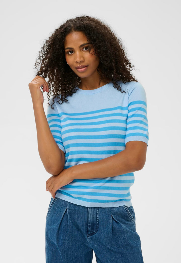 Kaffe KAlizza Stripe Knit P. Blue W. Blue