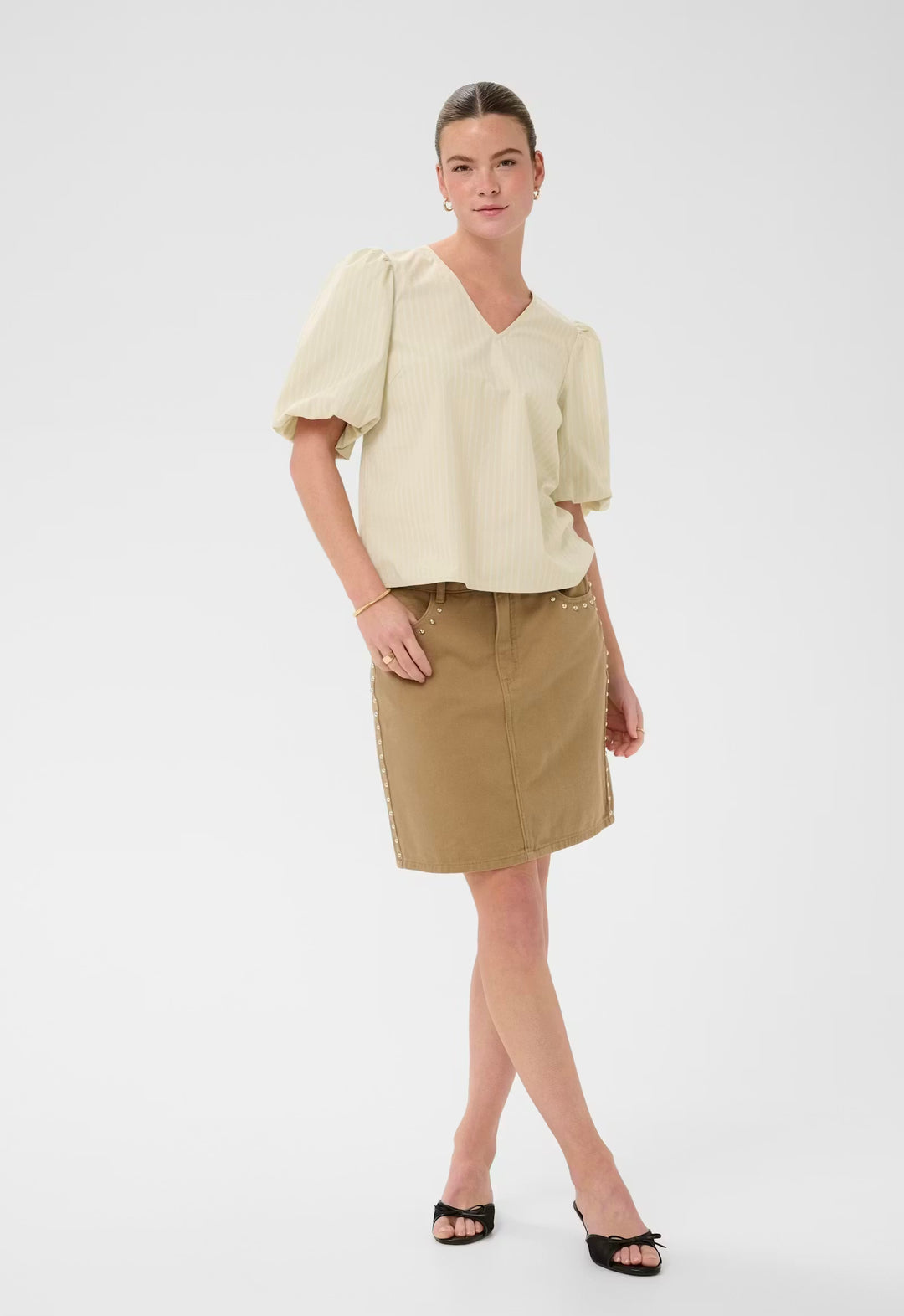 Kaffe KAjosie Blouse Feather Grey Stripe