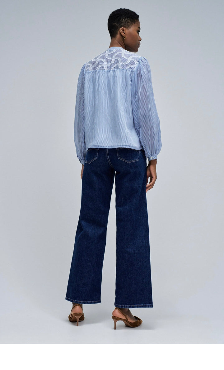 Salsa Stripe Blue Blouse