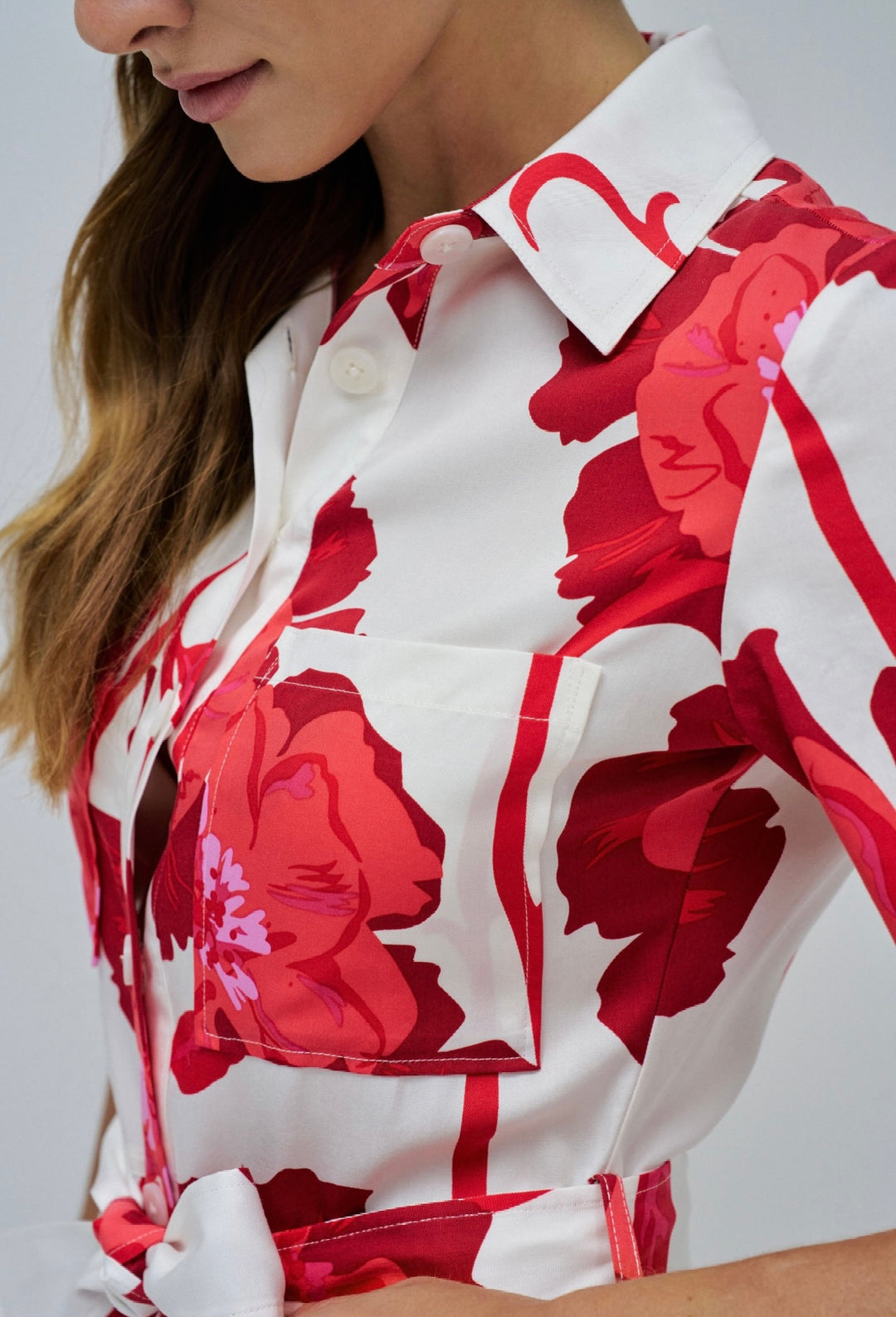 Salsa Red Floral Belted Jumpsuit
