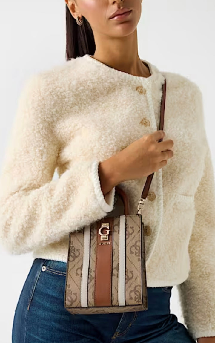 Guess Erenia Latte Logo Crossbody Bag