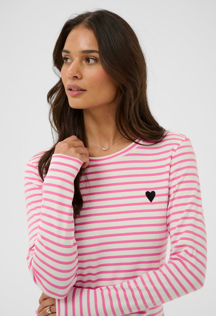 Kaffe Liddy T-Shirt Chalk Pink Power