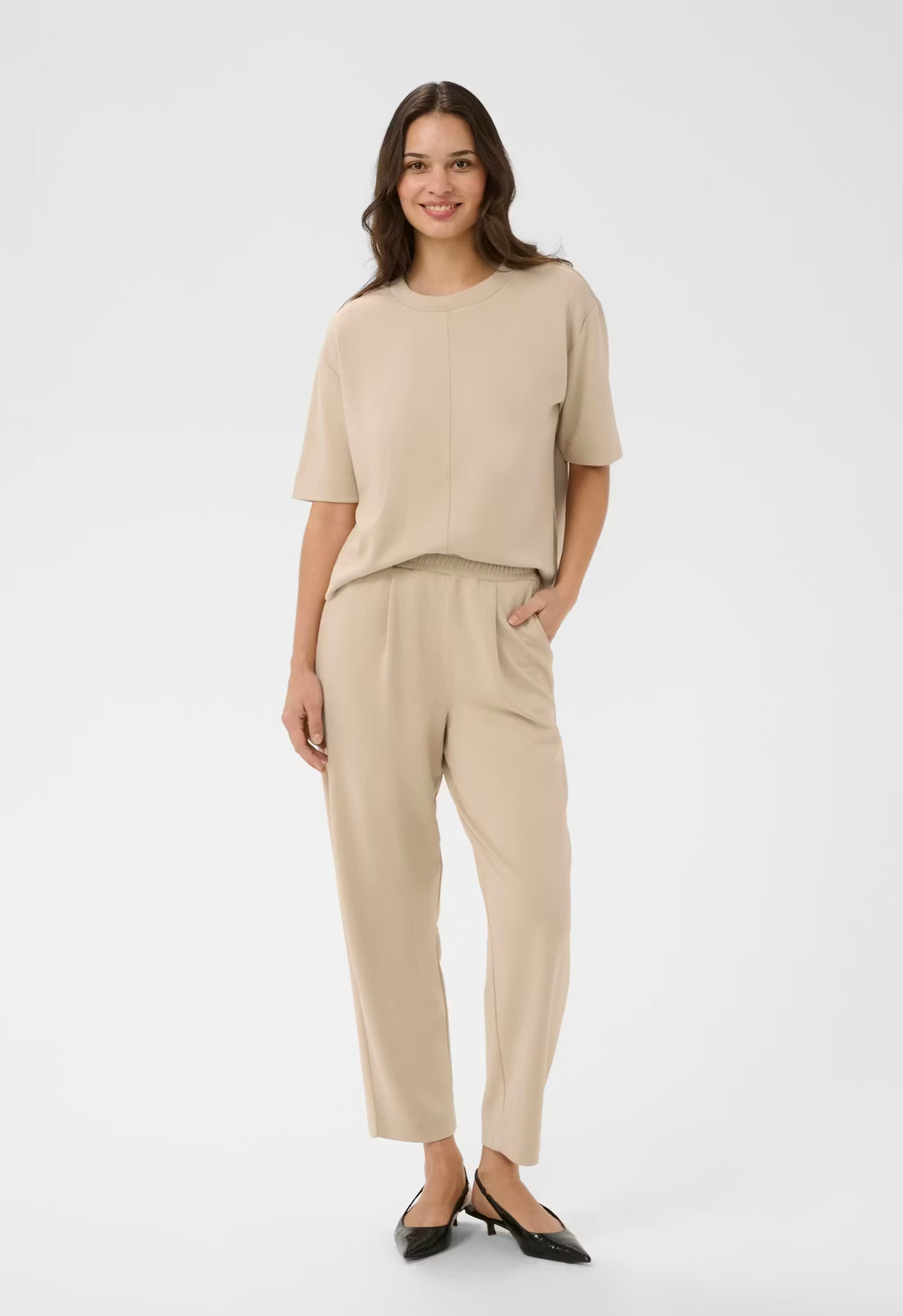 Kaffe KAannie Barrel Pants Feather Grey