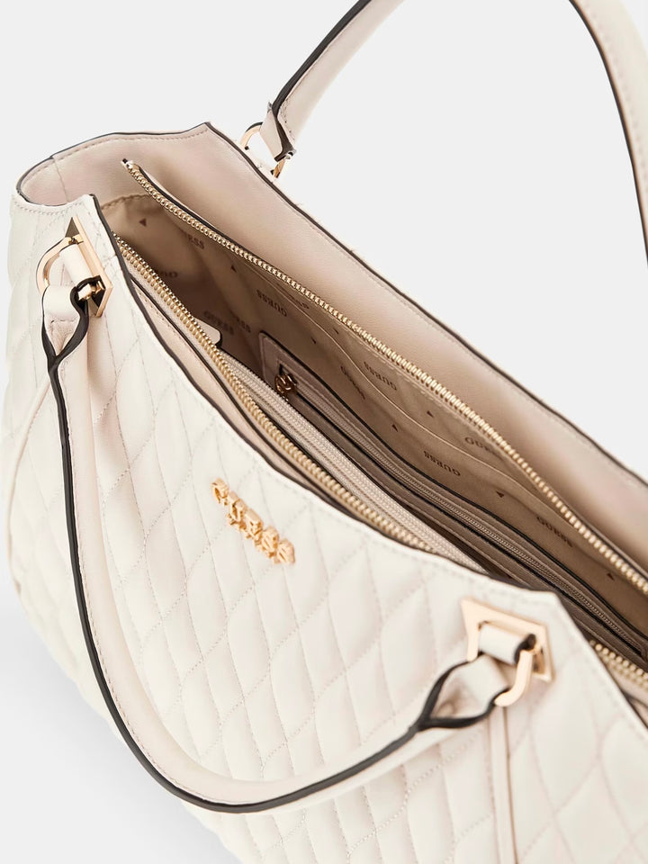 Guess Valla Quilted Shopper Bone Bag