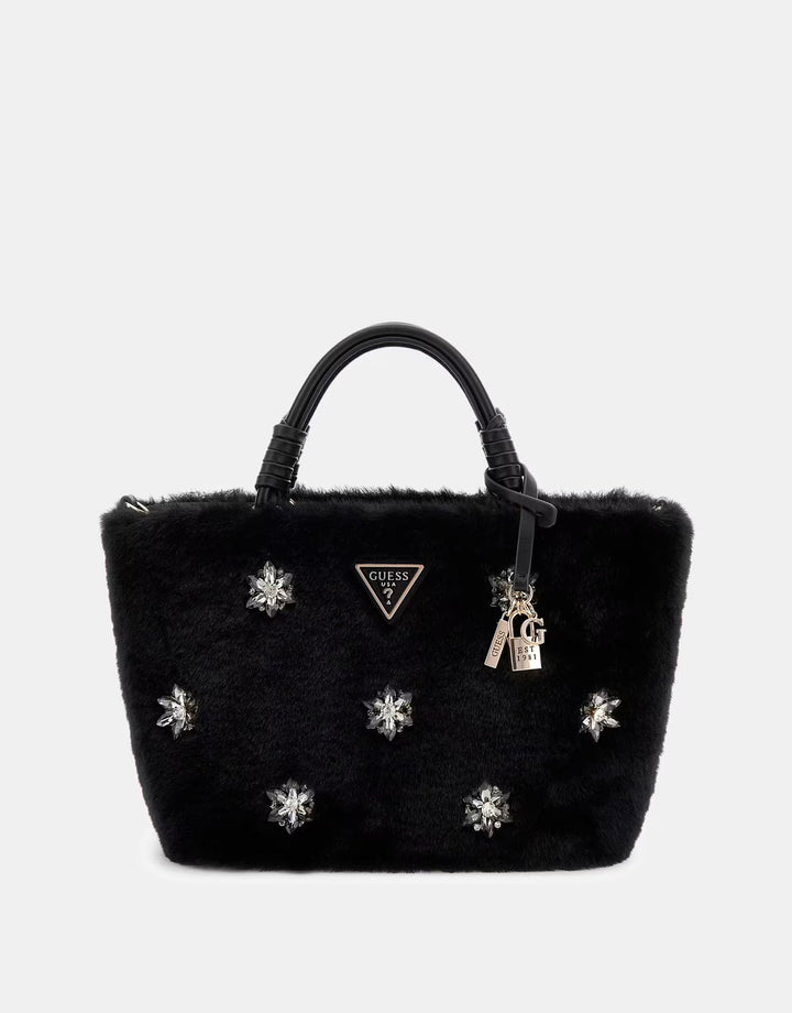 Guess Shaida Faux Fur Black Bag