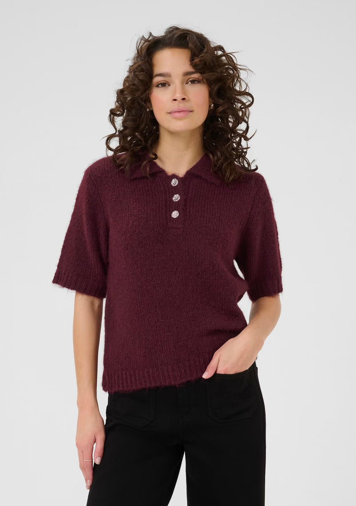 Kaffe KAemilie Polo Pullover Windsor Wine