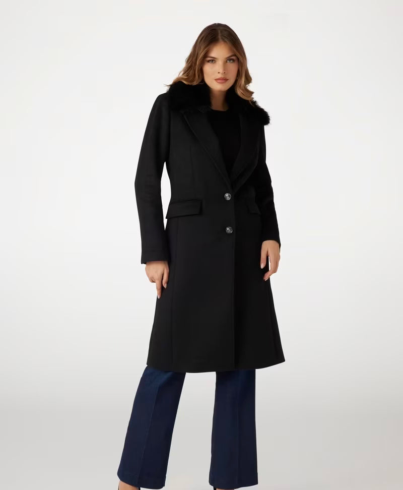 Guess Wool Blend Long Coat Grey