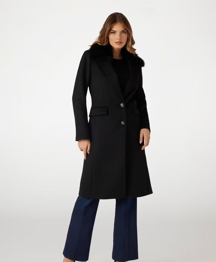 Guess Wool Blend Long Coat Grey