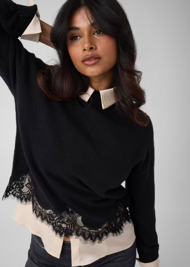 Guess Black Wool Blend Jumper