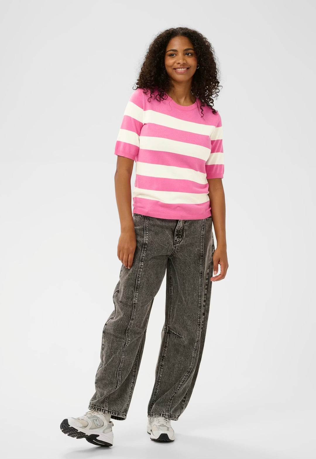 Kaffe KAlizza Striped Knit Pink P. W. Chalk