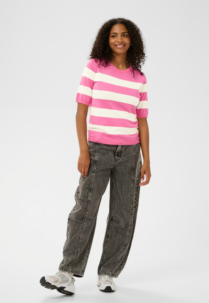 Kaffe KAlizza Striped Knit Pink P. W. Chalk