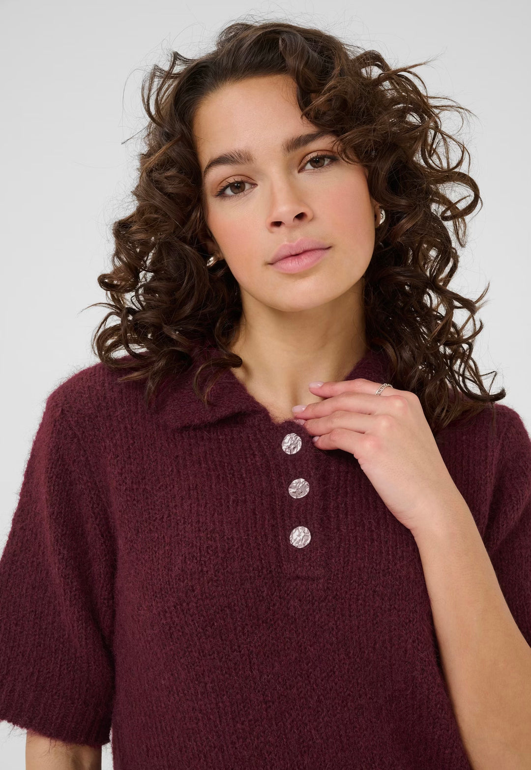 Kaffe KAemilie Polo Pullover Windsor Wine