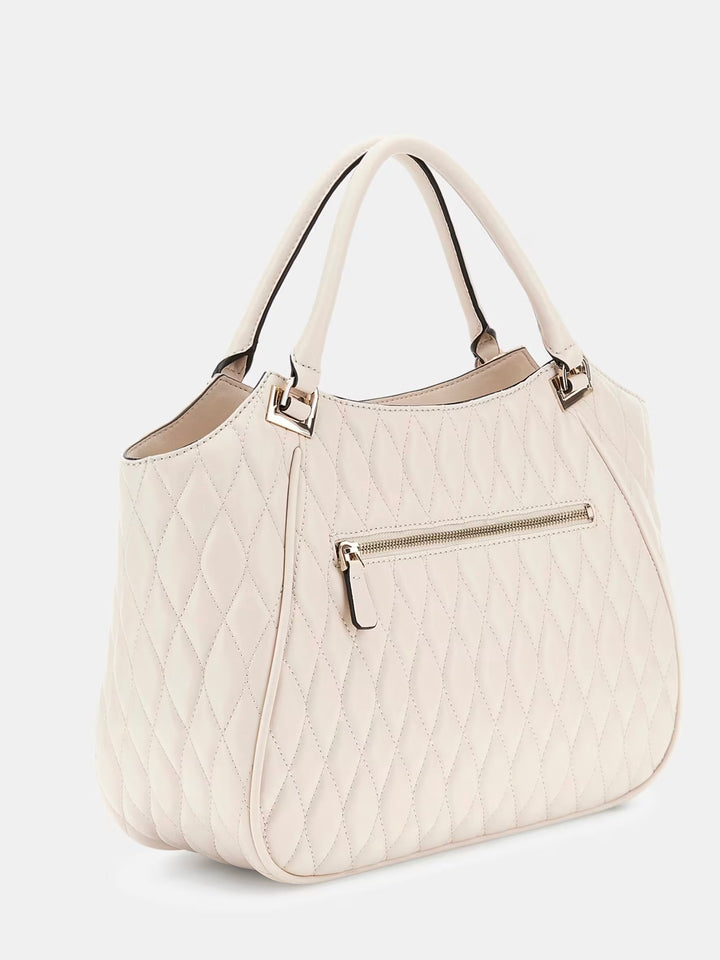 Guess Valla Quilted Shopper Bone Bag