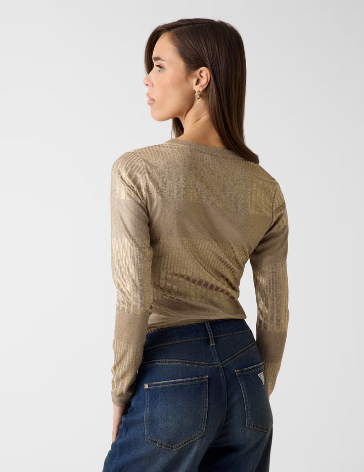 Guess Marilrna Henley Gold Top