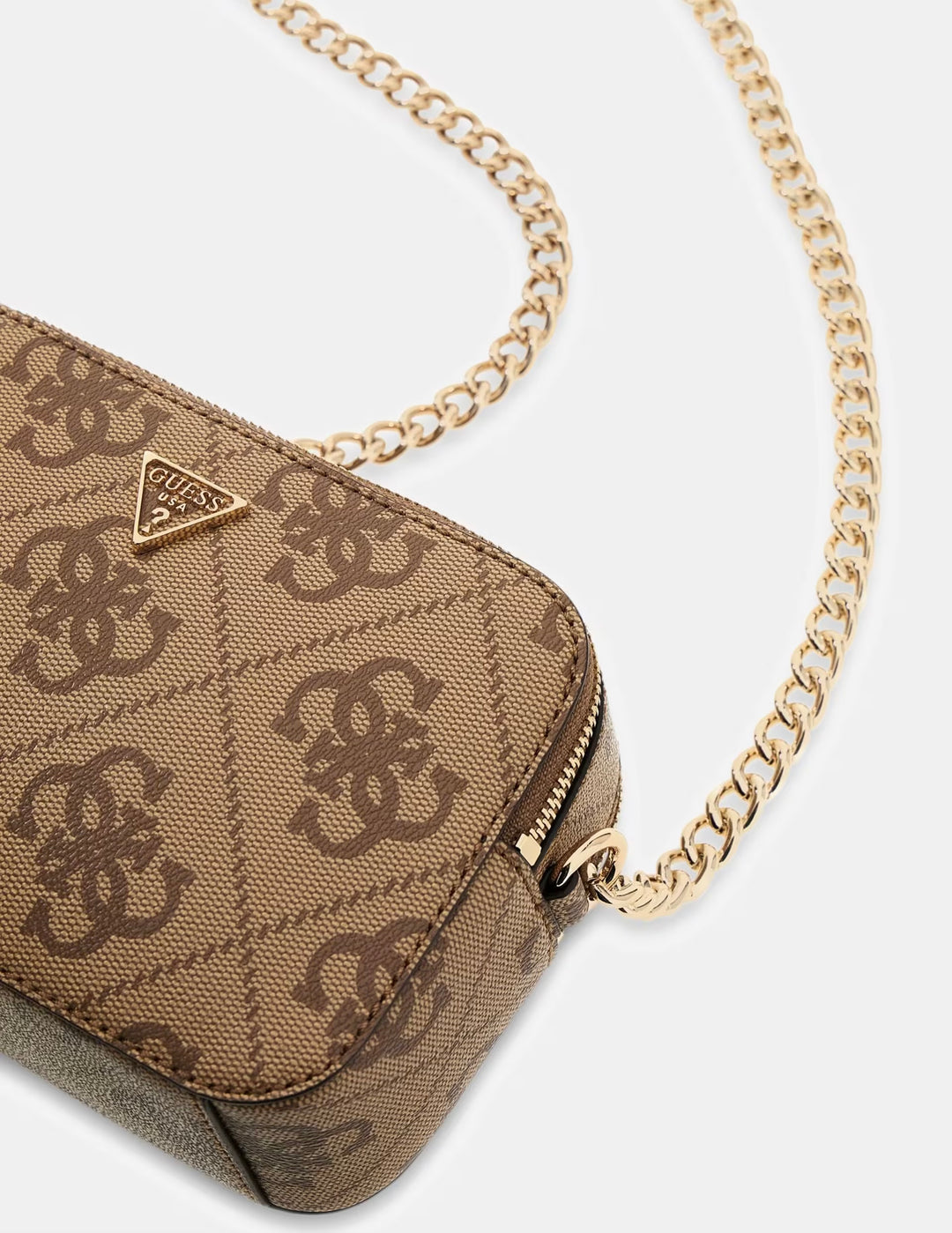 Guess Noelle II Latte Logo Brown Crossbody Bag
