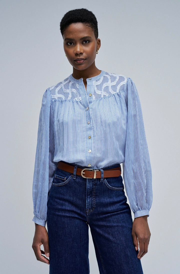 Salsa Stripe Blue Blouse