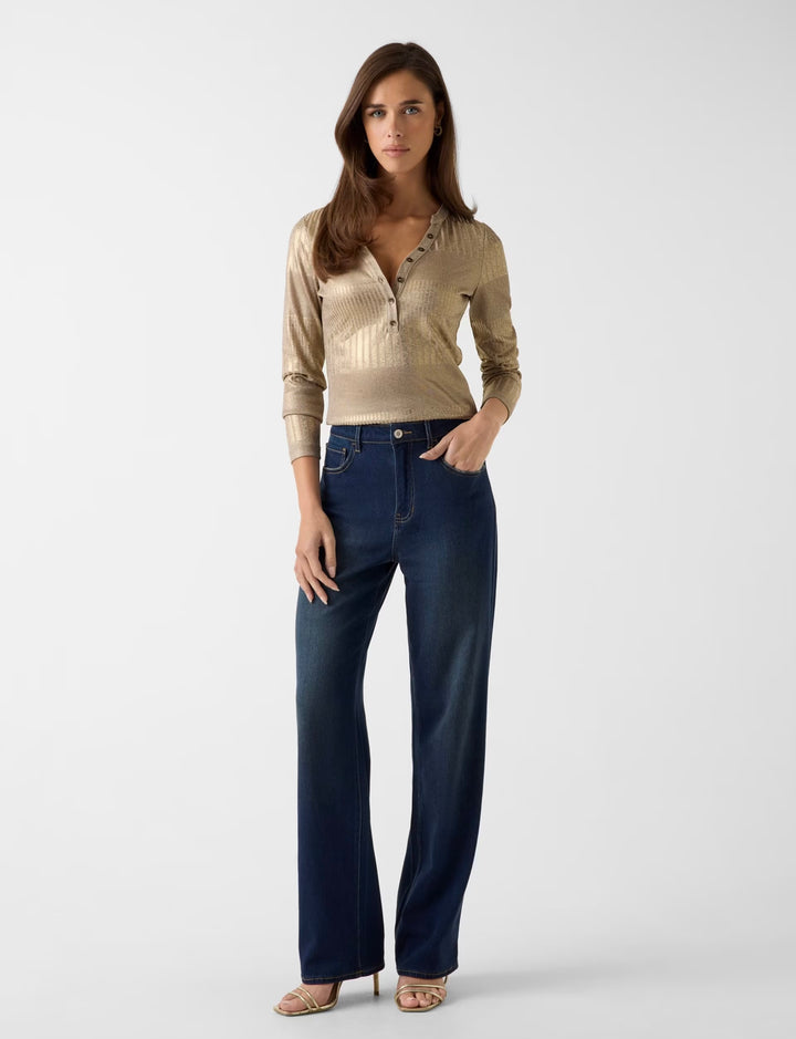 Guess Marilrna Henley Gold Top